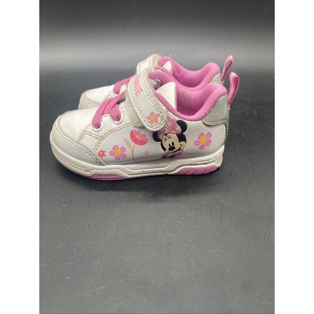 Disneys Toddler Girls Pink & White Mini Mouse Sneakers Size 6